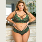 Comeondear BH-Set, Spitzen-Bralette-BH und Höschen-Set mit Kreuzgurt, Übergröße Damen-Unterwäsche-Set