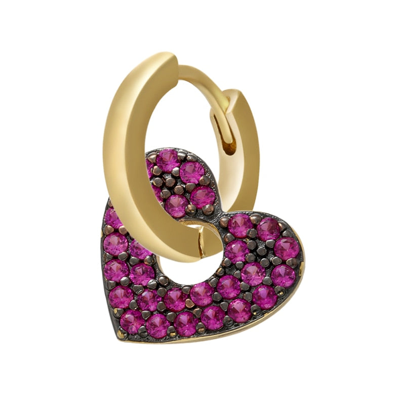 1 stück CZ kristall kleine creolen Exquisite Gold Farbe Stern-Herz, nette Damen Ohrringe für Geschenke