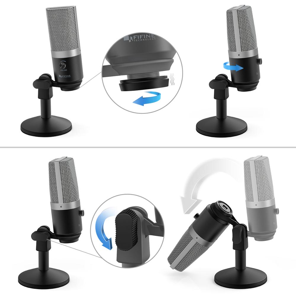 FIFINE USB-Mikrofon für Laptop und Computer für die Aufnahme Streaming Voice, Podcasting für Audio & amp; Video K670