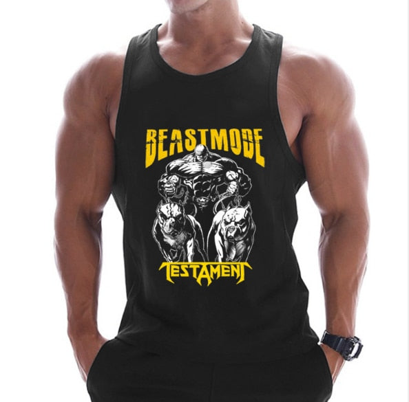 Neue Fitnessstudios Kleidung aus Baumwolle, Bodybuilding ärmelloses Unterhemd