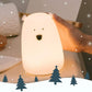 Cute Bär LED Baby Kinder Nachttischlampe aus Silikon mit Touch Sensor, Tap Control