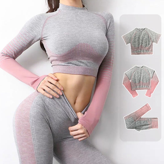 Damen Langarm Laufshirt atmungsaktiver Funktionsshirt , Yoga-Anzüge für Frauen