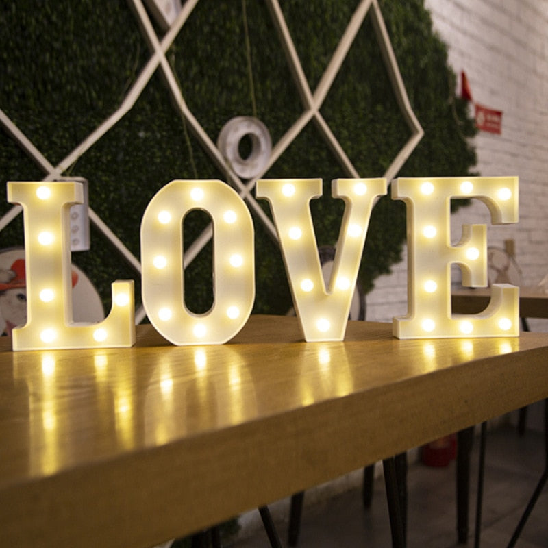 Alphabet Buchstaben LED-Leuchten, Leuchtzahl Lampe, Dekor Batterie, Nachtlicht für Zuhause Hochzeit Geburtstag Weihnachtsfeier Dekoration