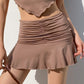 Lässiger Rock, plissierte Minirock mit hoher Taille