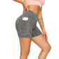 Workout-Shorts für Frauen mit Taschen, Biker-Shorts für Frauen Yoga-Shorts mit hoher Taille