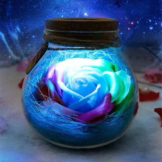 LED romantische Rose Blume mit Fernbedienung, Dimmer Lampe, kreative Nachtlicht Blume