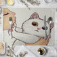 Abwaschbare Katzen Tischsets, Süße Katze Cartoon als Tiermuster