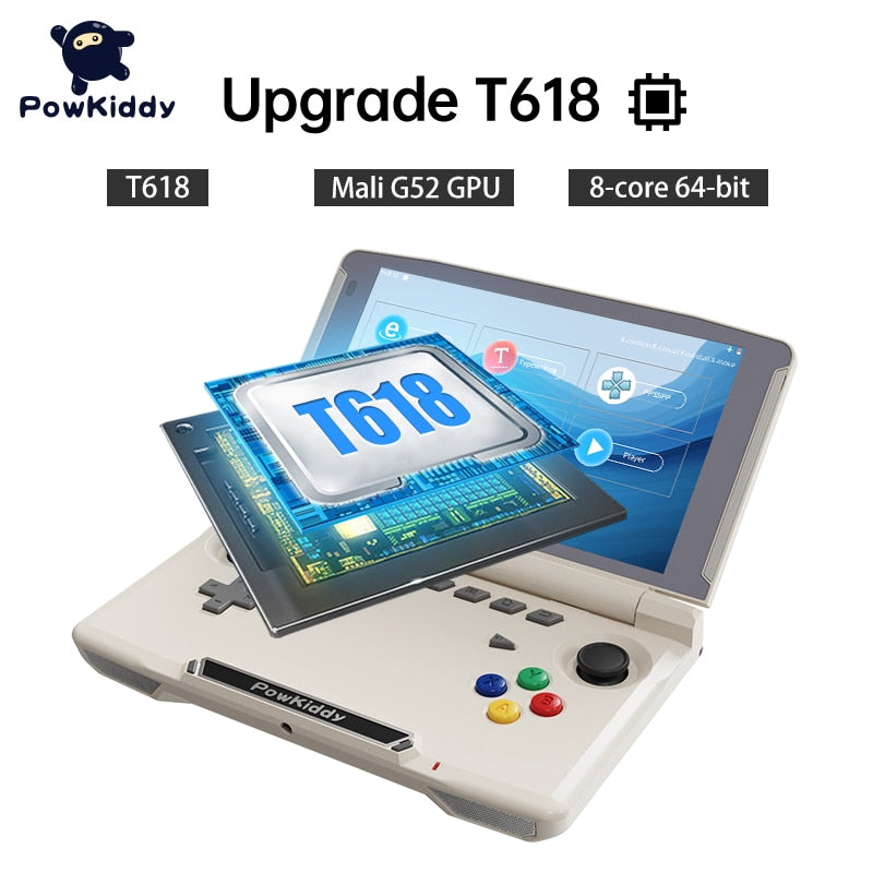 Neu Powkiddy X18S Android 11 5,5 Zoll Touch IPS Bildschirm Flip Handheld Spielkonsole, T618 Chip Mobile Game Players Ram 4GB Rom 64GB