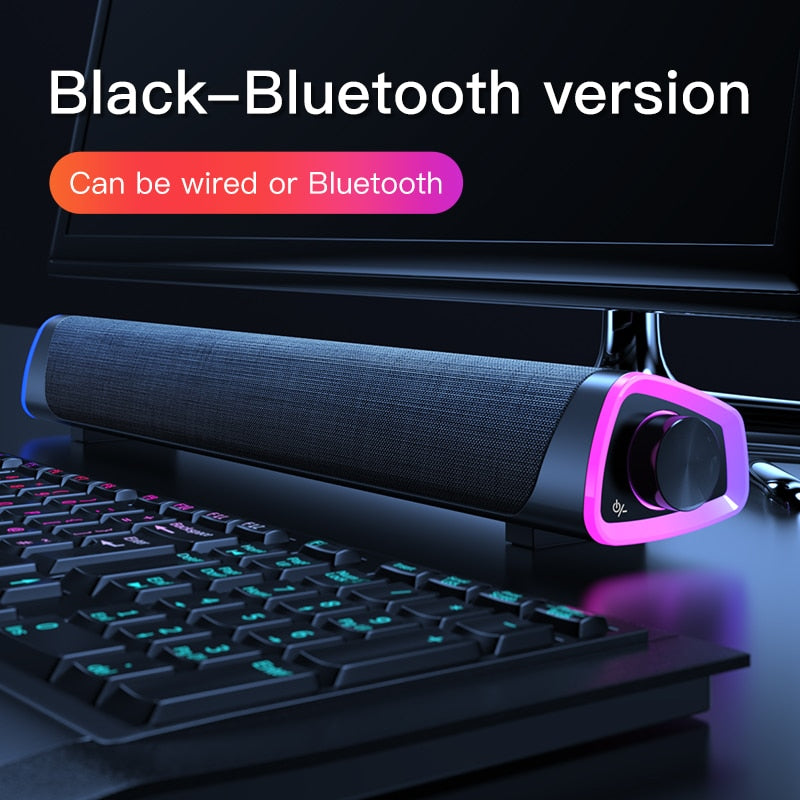 3D Surround Soundbar Bluetooth 5.0 Lautsprecher Kabelgebundene Computer-Lautsprecher Stereo Subwoofer Soundbar für Laptop PC Theater TV Aux 3.5mm