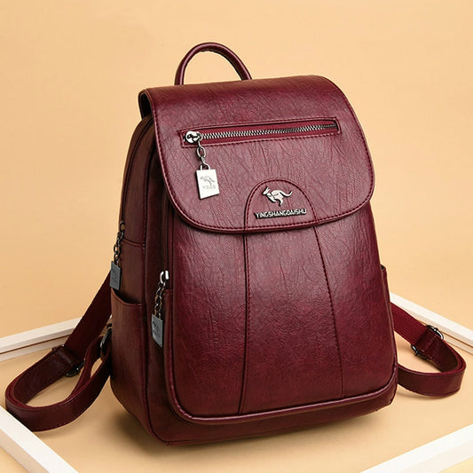 7 farben Weiche Leder Rücksäcke, Vintage Weibliche Schulter Taschen