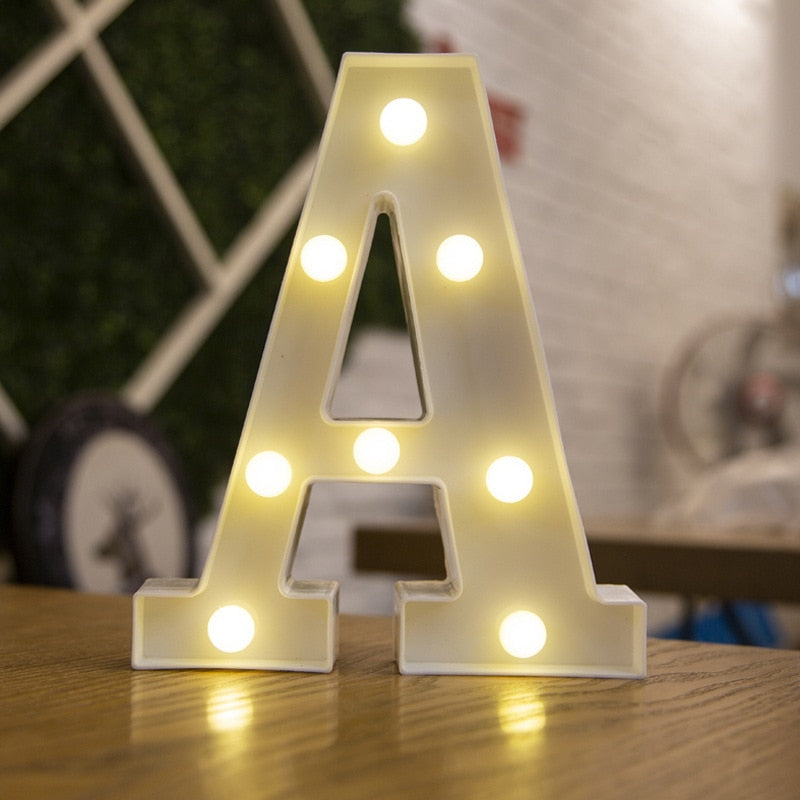 Alphabet Buchstaben LED-Leuchten, Leuchtzahl Lampe, Dekor Batterie, Nachtlicht für Zuhause Hochzeit Geburtstag Weihnachtsfeier Dekoration
