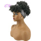 Hair Big Afro Kinky Curly Stirnband Perücken für Frauen Synthetisches Haar Perücken Turban Wrap Hair Style