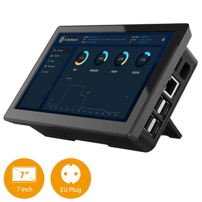 Raspberry Pi Gehäuse mit TouchScreen &amp, Lüfter EVICIV 7-10, Tragbarer Monitor RasPi 4, Touch Screen USB C HDMI RPi Display Rasberry 3 Kit