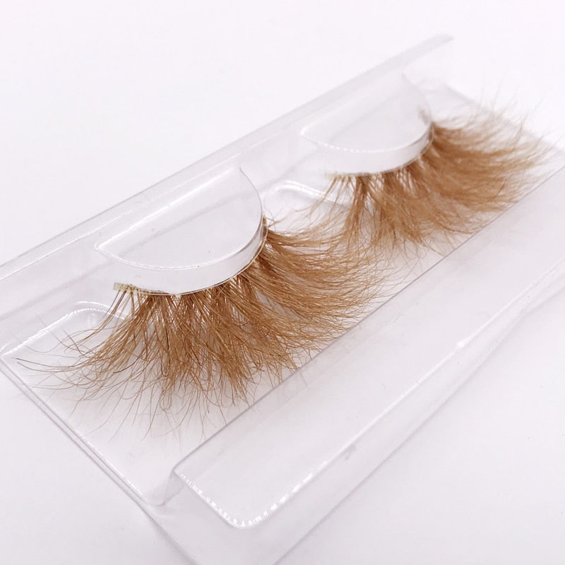25mm 3D handgefertigte braune Nerzwimpern, natürliche individuelle falsche Wimpern