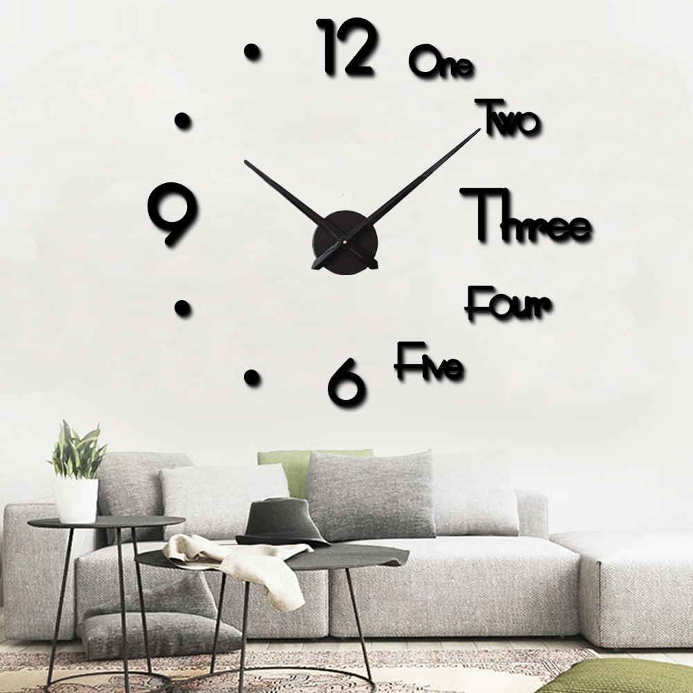 Neue 3D Große Wanduhr Modernes Design, Wandaufkleber Uhr