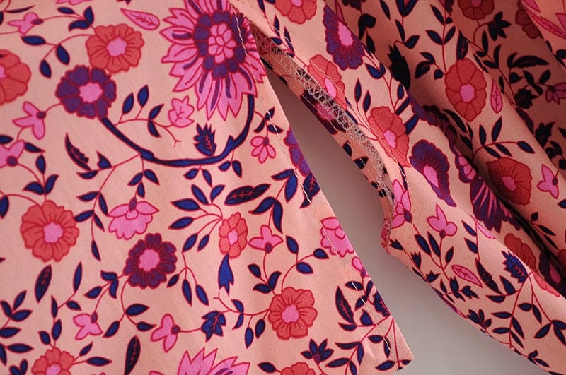 Langes Kimono Hemd mit Blumendruck