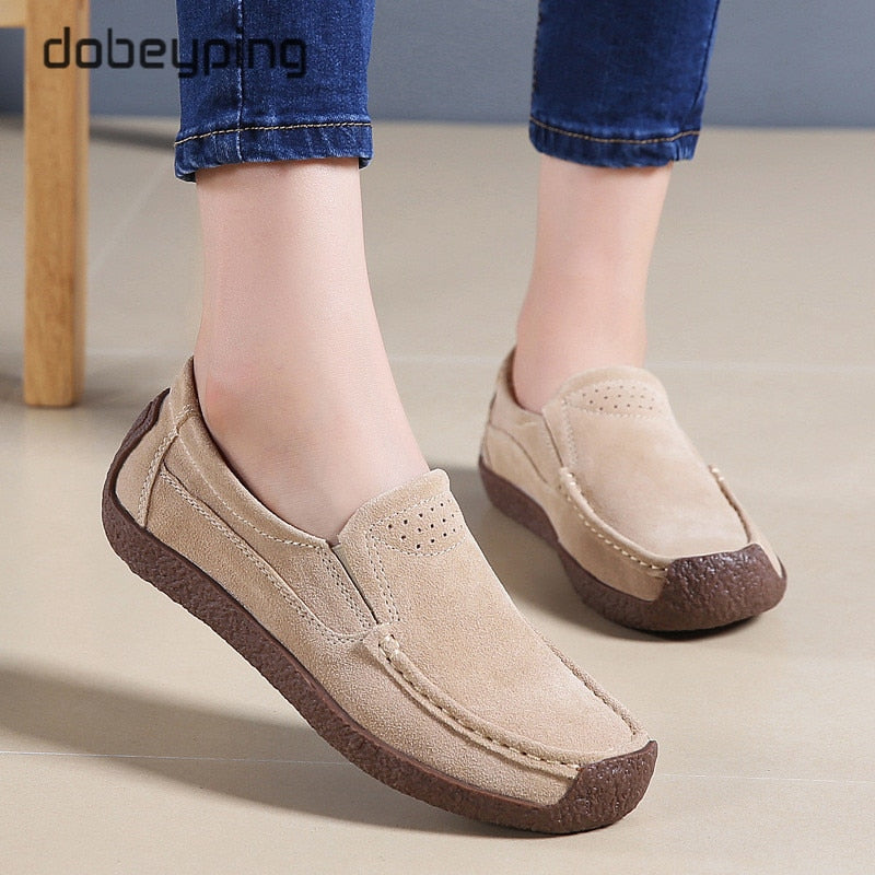 Wildleder Damen Turnschuhe, Mokassins Damenschuhe