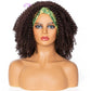 Hair Big Afro Kinky Curly Stirnband Perücken für Frauen Synthetisches Haar Perücken Turban Wrap Hair Style