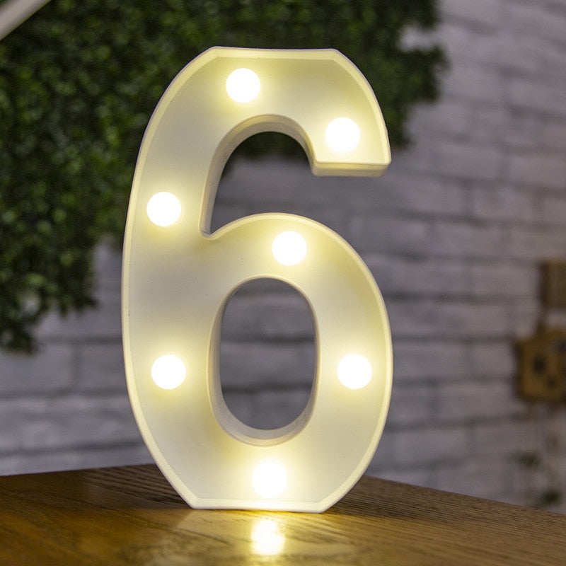 Alphabet Buchstaben LED-Leuchten, Leuchtzahl Lampe, Dekor Batterie, Nachtlicht für Zuhause Hochzeit Geburtstag Weihnachtsfeier Dekoration