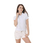 Mehrfarbiges Kurzarm Damen-POLO-Hemd, Sommeroberteile,  elastischer Hemdkragen, 100 % Baumwolle