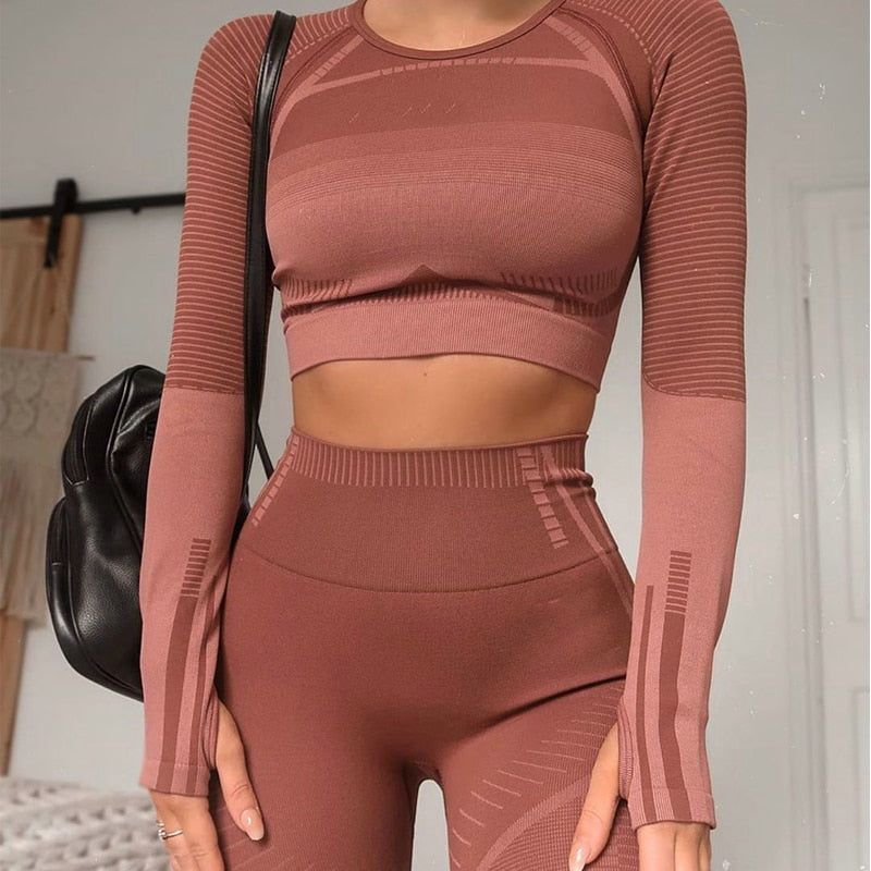 2-teiliges Set Langarm-Sport-Set für Damen