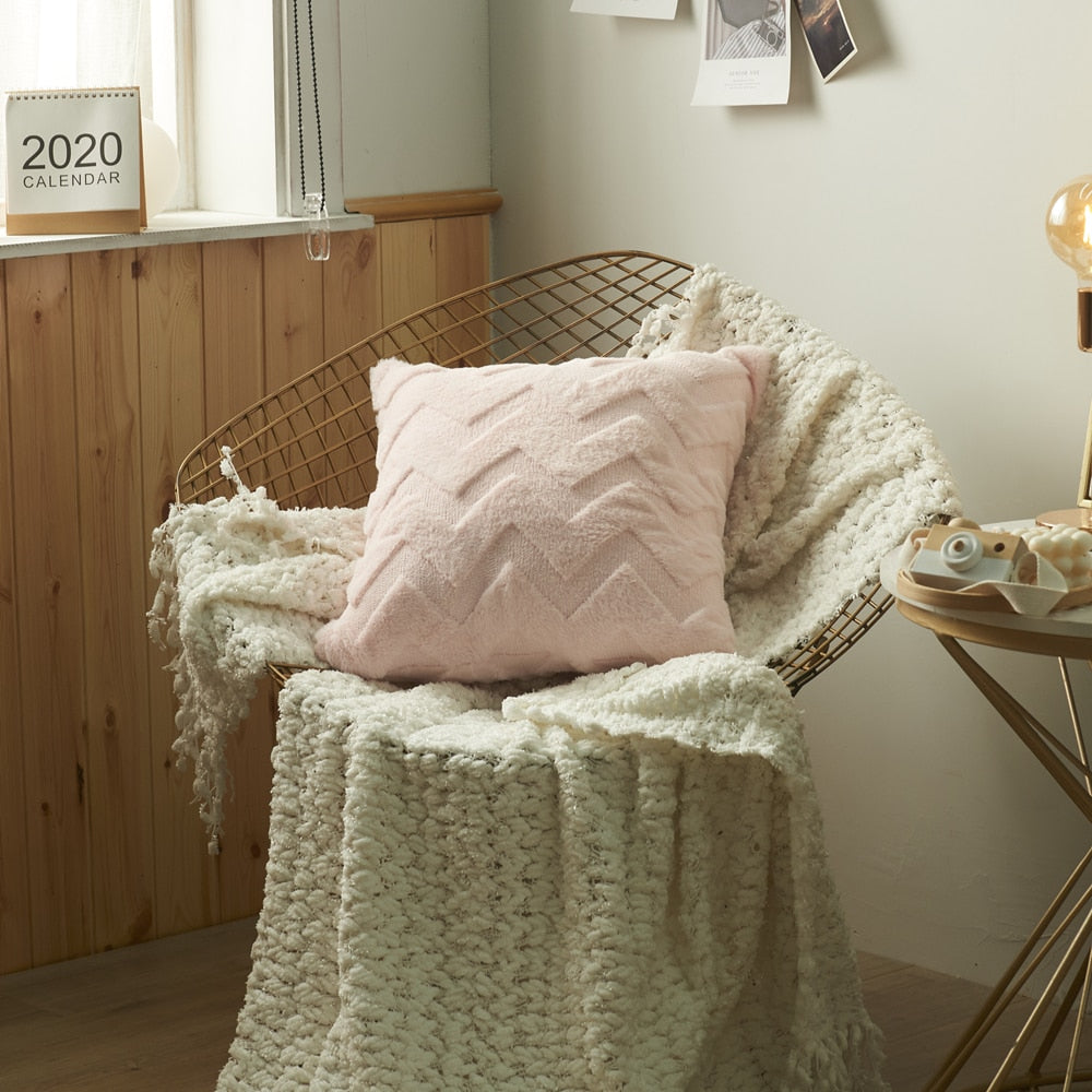 3D flauschiger Plüsch-Kissenbezug, superweicher Kissenbezug, dekorativer Überwurf, Heim-Wohnzimmer-Dekoration
