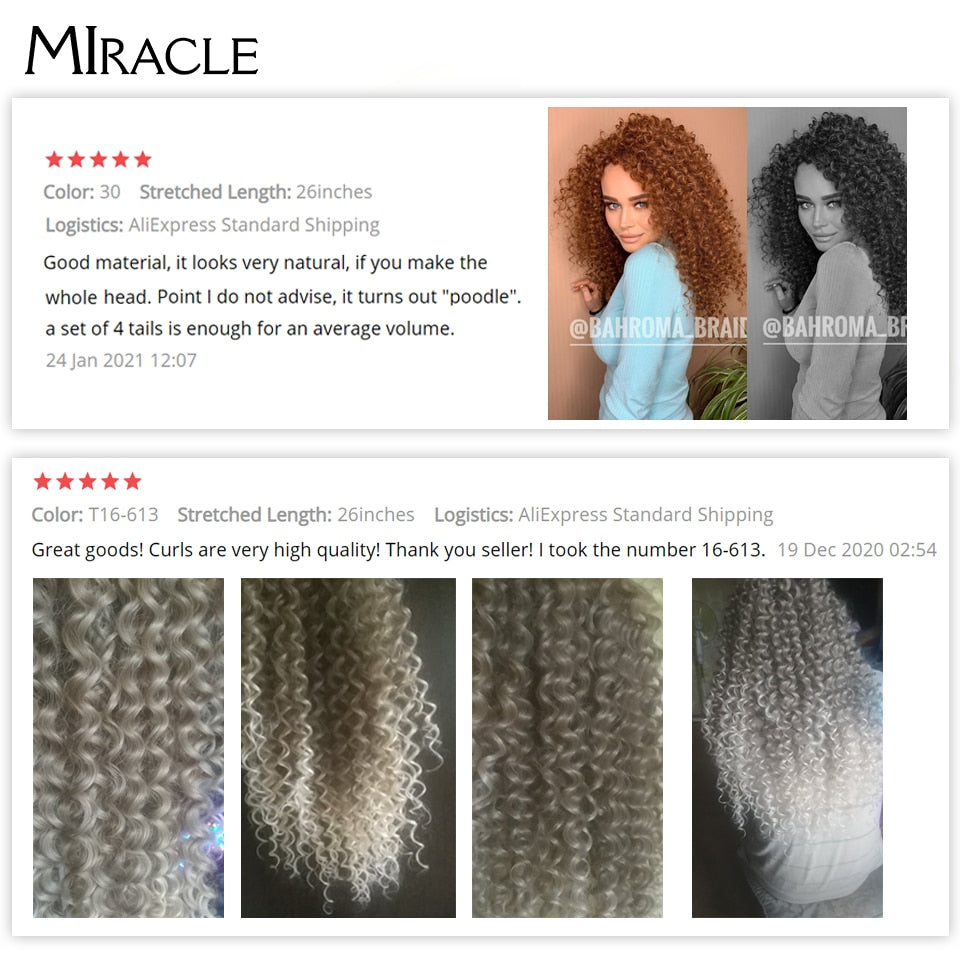 Afro Kinky Curly Hair Wave Synthetisches Haar Hitzebeständig Deep Wave Hair Bundles Extensions Braun 2Pcs / Lot 26Inch