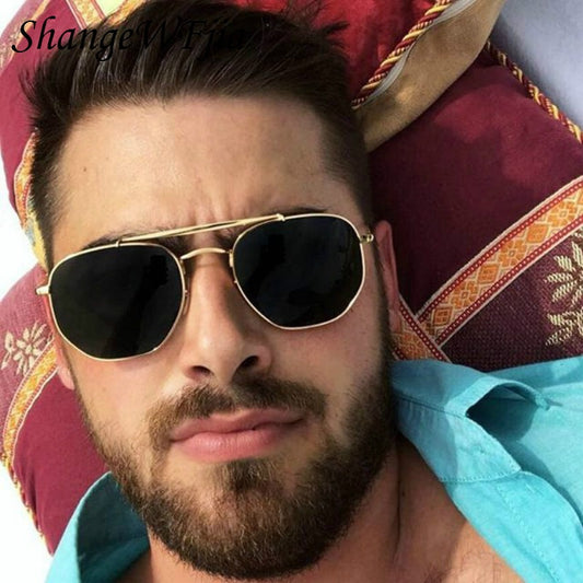 Klassische Sonnenbrille mit polarisierten Retro-Metallrahmen für Herren & Damen, Sonnenbrille  Markendesign