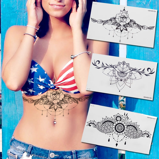 temporäre mode Tattoos-Schmuck, Körperaufkleber für Ägypten arabisch indische Sexy Tattoos-Muster
