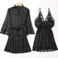 Spitzenbesatz Sexy Hochzeitsdame  Robe -Anzug, Kimono Bademantel Kleid für Mini Nachtwäsche & Intime Dessous