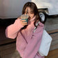 Lammwolle Warm halten Mittellang, Frauen Sweatshirt Herbst/Winter