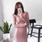Rollkragen Pulloverkleid für Frauen, Elegant, Langarm gestrickter Bodycon