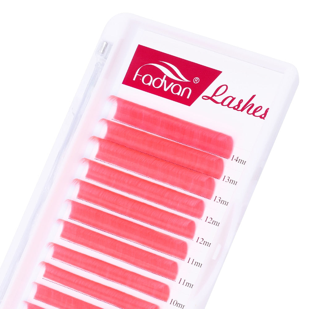 Farbige Wimpernverlängerung Rot/Grün/Blau/Braun/Lila, Bunte Auto Blooming Make-up Wimpernverlängerung 15-20 mm lang