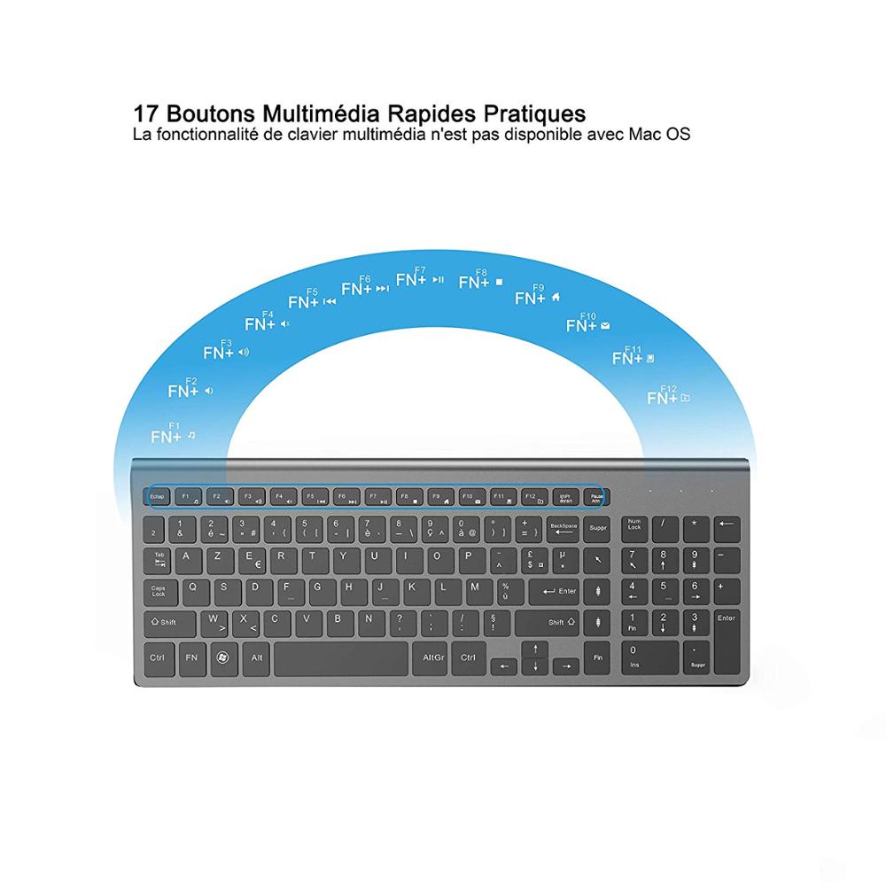 Französische Tastatur drahtlose Maus Azerty geeignet für Spiel PC-Spieler IMAC TV
