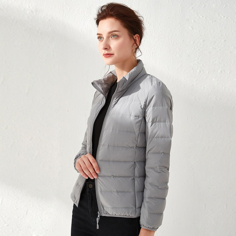 Damenjacke Mattes Gewebe Ultraleicht Winter