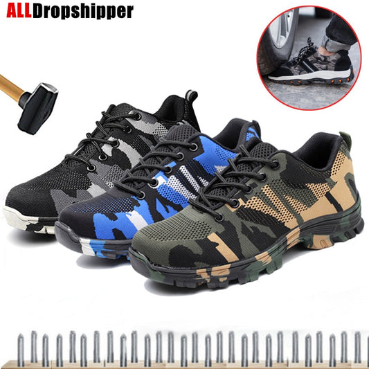 Anti-Smashing Pannensichere Sicherheitsschuhe, Herren & Damen Steel Toe Air Work Sneakers