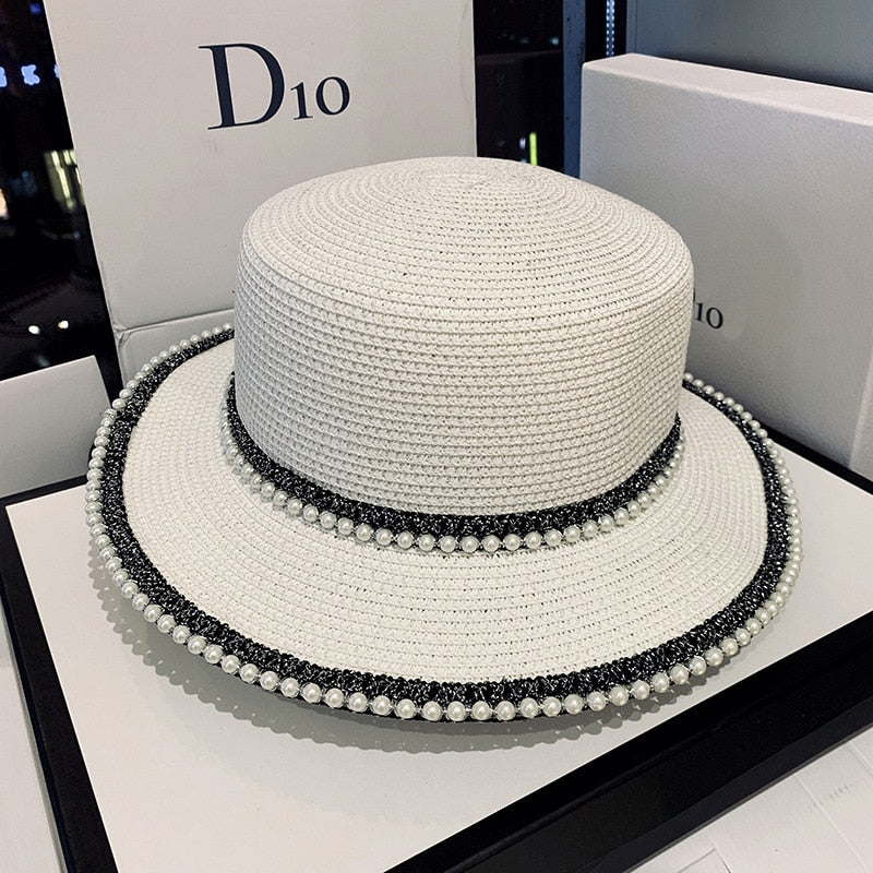 Hüte Pailletten Hütte für Damen, Damen Casual Panama Sonnenhut