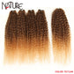 Synthetische Haarverlängerungen für Herbstfrauen Afro Curly Hair Bundles 24 Zoll, Ombre Blonde High Temperature Fiber Hair Weave Bundle