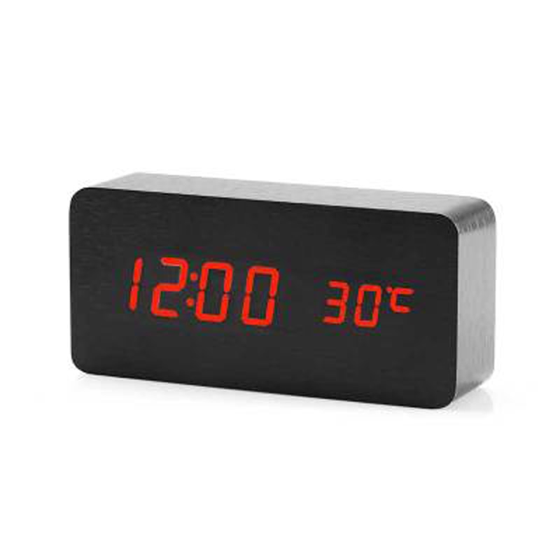 Dual Display Smart Digital LED, Wecker Temperatur Sprachsteuerung, Multifunktions-elektronischer Kalender