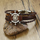 Ruder Charm Mehrschichtige Armbänder mit Leder SeilKette, Handgelenk Armreifen Schmuck