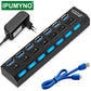 USB HUB 3.0 2.0 Multi 4 7 USB Port Splitter mit Netzteil für PC Computer Notebook Laptops Zubehör Mehrere USB Hab