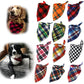 Hundebandanas, Großer Haustierschal für Hunde aus Baumwolle Plaid Waschbar, Fliege Halsband Katze Hundeschal