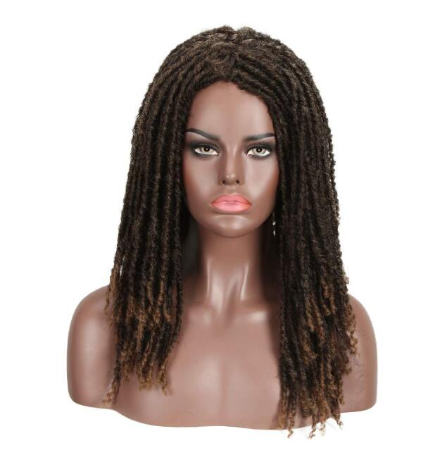 Bella Synthetische Perücke für schwarze Frauen 22quot; Gehäkelte Perücke Zöpfe, Twist Jumbo Dread Faux Locs lange Afro-Perücke Dreadlock-Haar-Flechtperücke