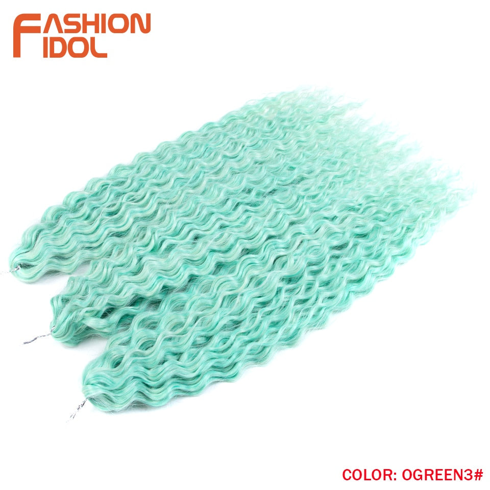 Ariel Curl Hair Wasserwelle Twist Crochet Hair Synthetic Braid Hair Ombre Blonde Pink 22 Inch Deep Wave Braiding Hair Extension