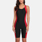 Einteiliger Damen-Pro-Sport-Badeanzug, Boyleg, knielang, Sport-Badeanzug