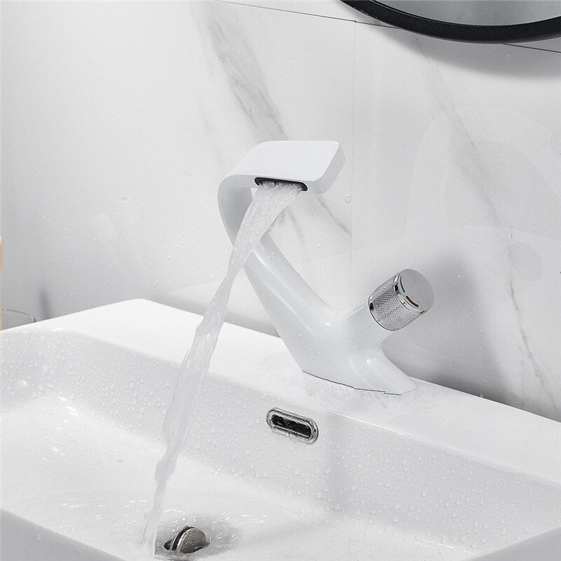 Messing Chrom Waschbecken Wasserhahn für Badezimmer, Einzigen Griff Einloch Kran