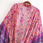 Langes Kimono Hemd mit Blumendruck