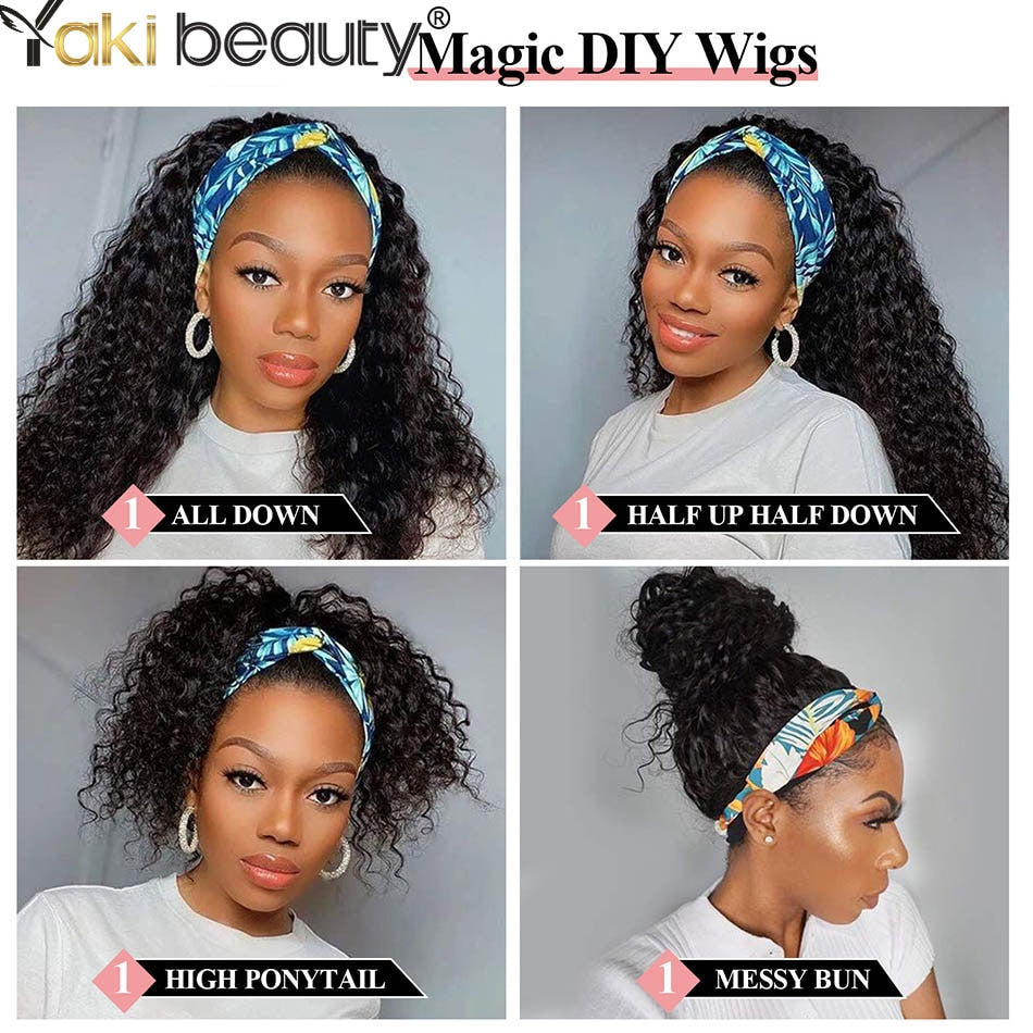 28 Zoll lange Afro Kinky Curly Stirnband Perücken, Synthetische Eis Stirnband Perücke für schwarze Frauen