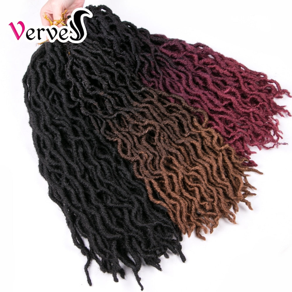 VERVES Synthetische Crochet Braids Faux Locs Curly 20 Zoll 24 Roots/Pcs,Afro Locs Twist Ombre Flechten Haarverlängerungen Burgund