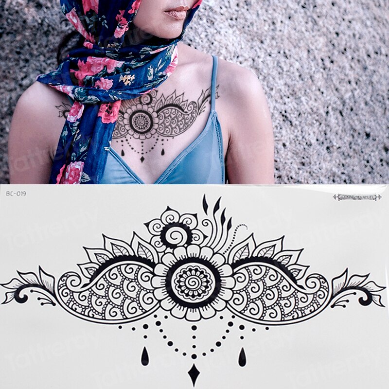 temporäre mode Tattoos-Schmuck, Körperaufkleber für Ägypten arabisch indische Sexy Tattoos-Muster